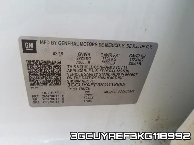 3GCUYAEF3KG118992 фото 2