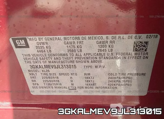 3GKALMEV9JL313015 фото 10