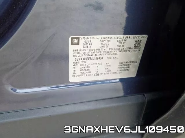 3GNAXHEV6JL109450 фото 2