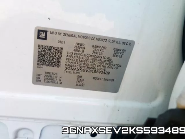 3GNAXSEV2KS593489 фото 2