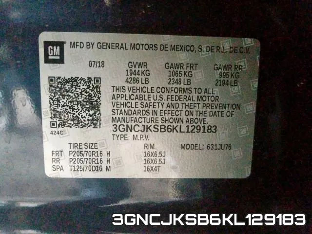 3GNCJKSB6KL129183 фото 2