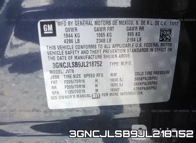 3GNCJLSB9JL218752 фото 10