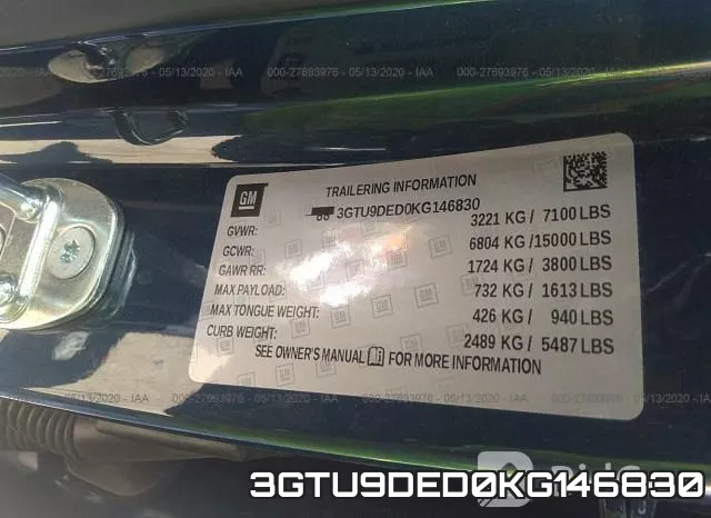 3GTU9DED0KG146830 фото 10