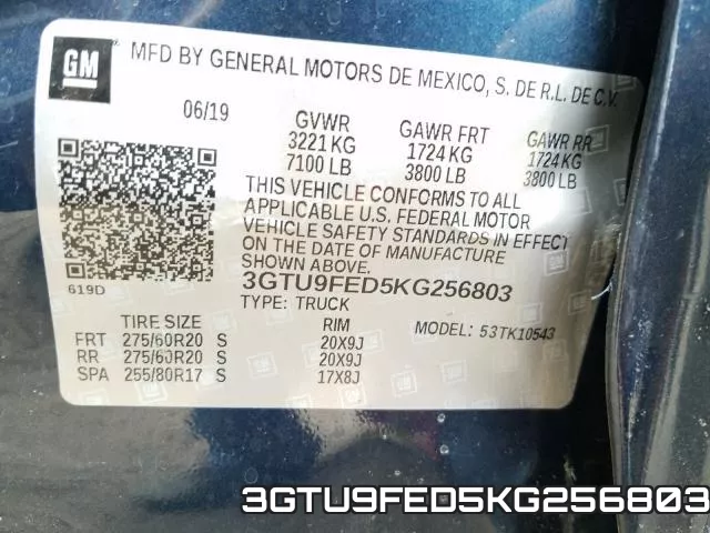 3GTU9FED5KG256803 фото 2