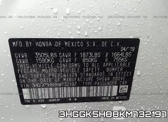 3HGGK5H88KM732197 фото 10