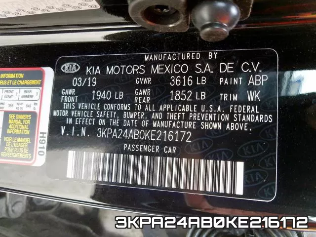 3KPA24AB0KE216172 фото 2
