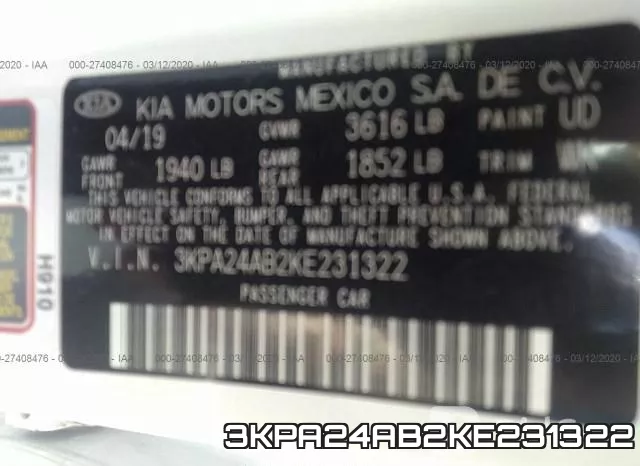 3KPA24AB2KE231322 фото 10