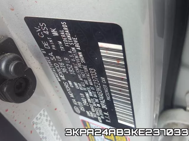 3KPA24AB3KE237033 фото 2