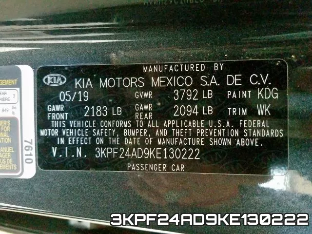 3KPF24AD9KE130222 фото 2