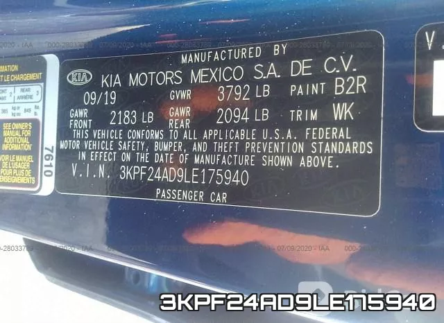 3KPF24AD9LE175940 фото 10