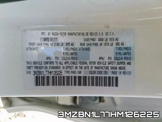 3MZBN1L77HM126225 фото 2