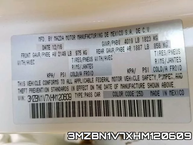 3MZBN1V7XHM120609 фото 2