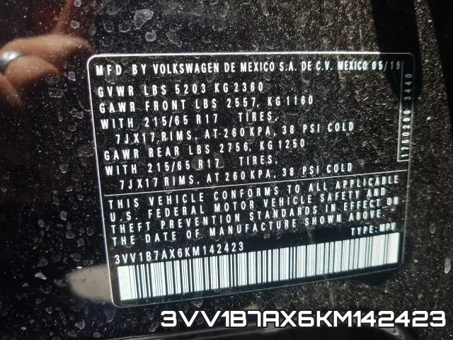 3VV1B7AX6KM142423 фото 2