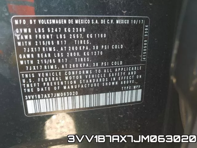 3VV1B7AX7JM063020 фото 2
