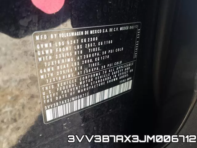 3VV3B7AX3JM006712 фото 2
