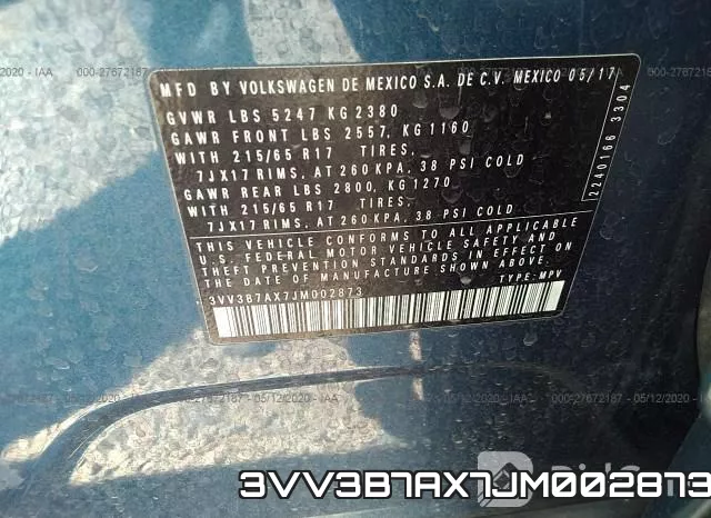 3VV3B7AX7JM002873 фото 10