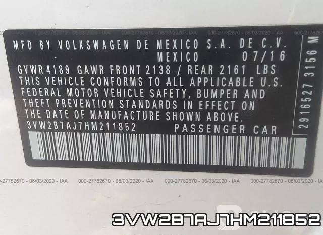 3VW2B7AJ7HM211852 фото 10