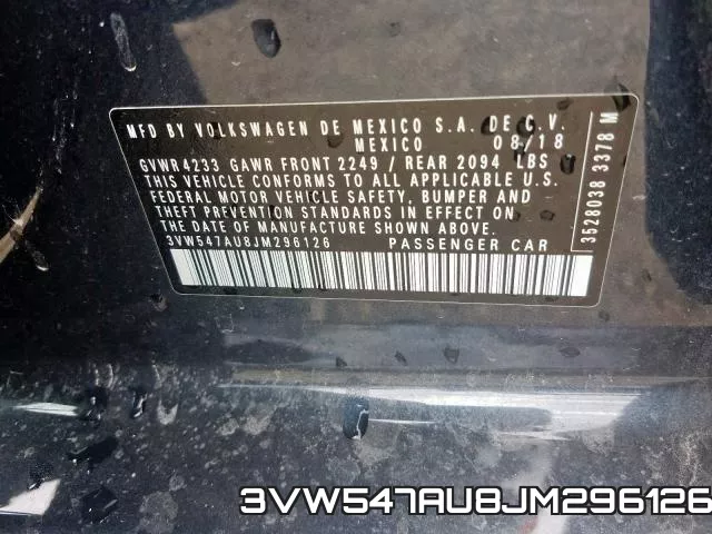 3VW547AU8JM296126 фото 2