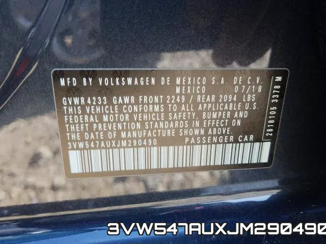 3VW547AUXJM290490 фото 2