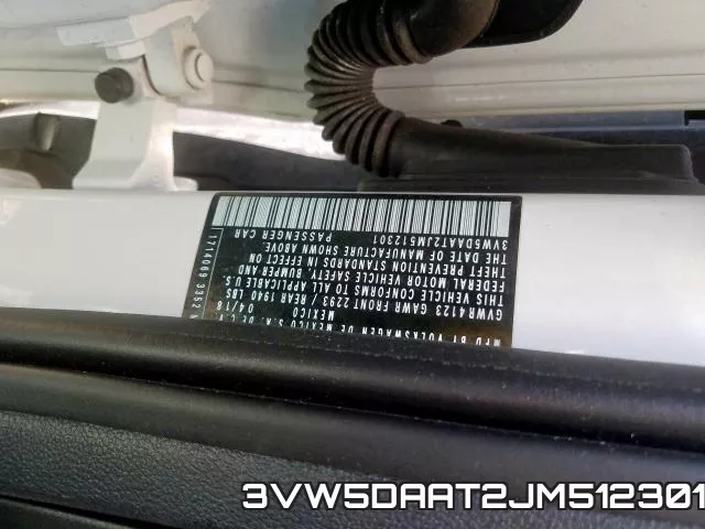 3VW5DAAT2JM512301 фото 2