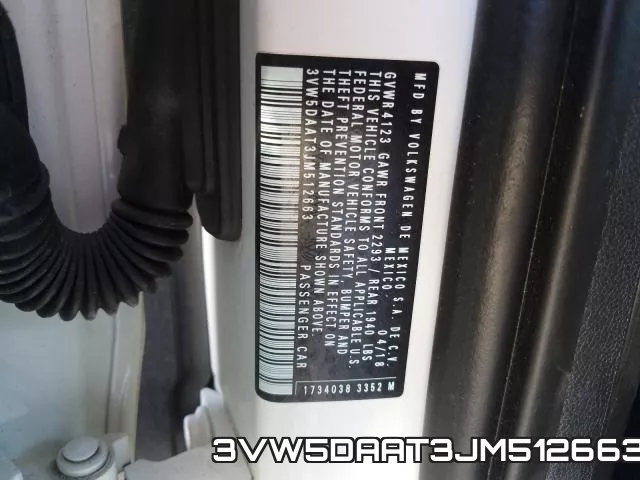 3VW5DAAT3JM512663 фото 2