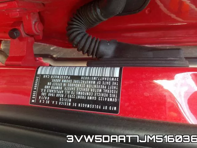 3VW5DAAT7JM516036 фото 2