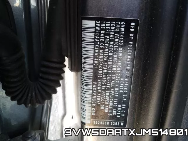 3VW5DAATXJM514801 фото 2