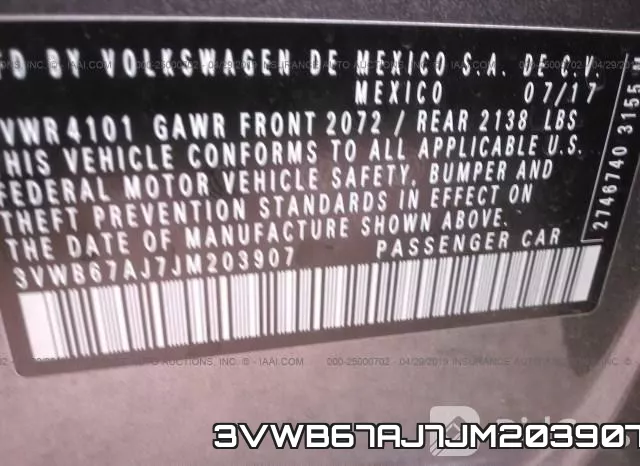 3VWB67AJ7JM203907 фото 10
