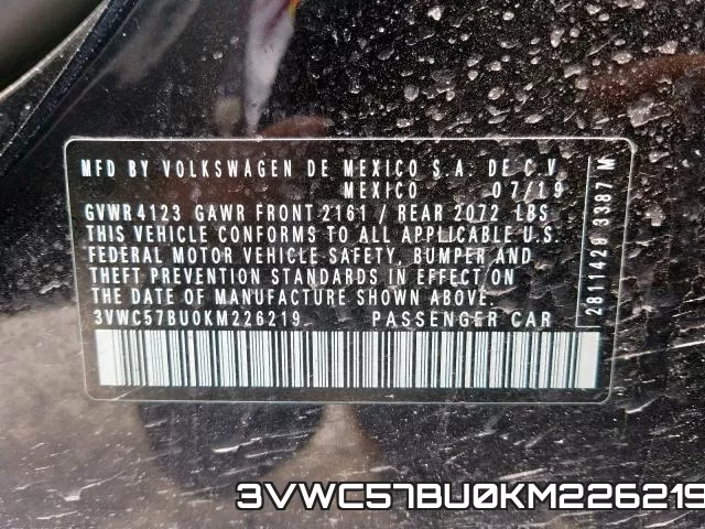 3VWC57BU0KM226219 фото 2