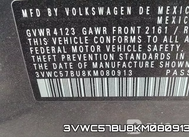 3VWC57BU8KM080913 фото 10