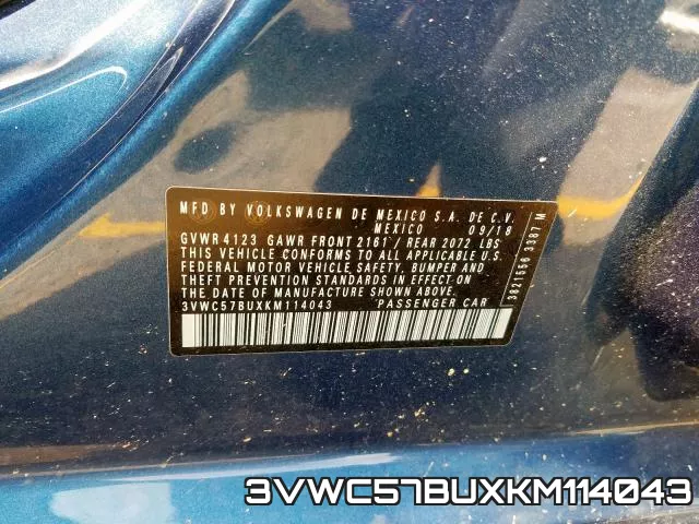 3VWC57BUXKM114043 фото 2
