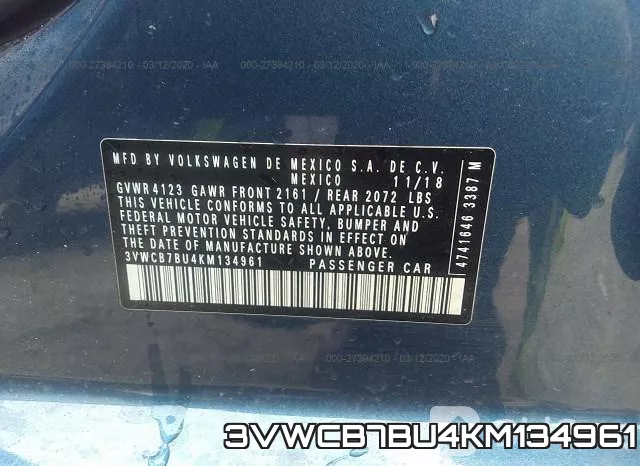 3VWCB7BU4KM134961 фото 10