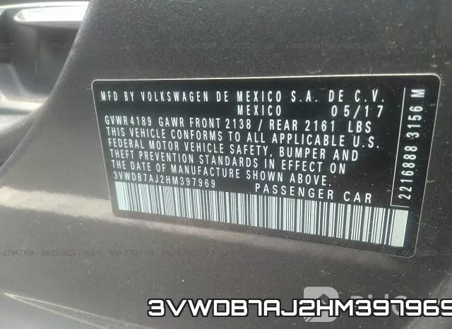 3VWDB7AJ2HM397969 фото 10