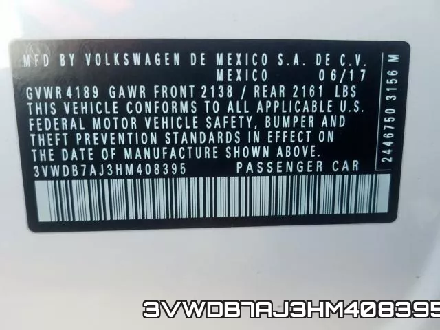 3VWDB7AJ3HM408395 фото 2
