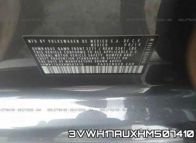 3VWH17AUXHM507410 фото 10