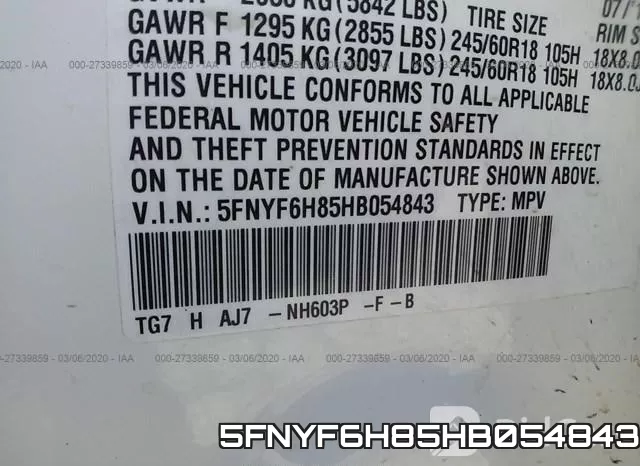 5FNYF6H85HB054843 фото 10