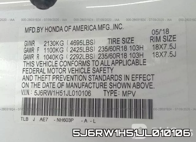 5J6RW1H51JL010106 фото 10