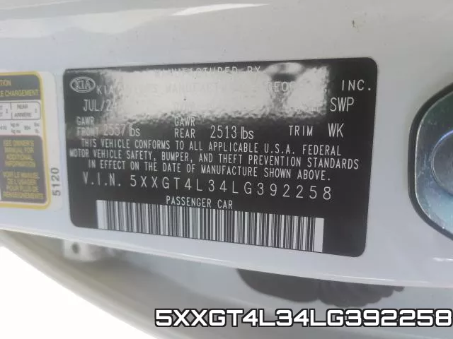 5XXGT4L34LG392258 фото 2