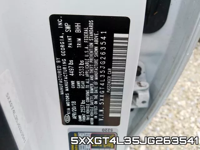 5XXGT4L35JG263541 фото 2