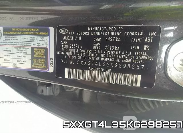5XXGT4L35KG298257 фото 10