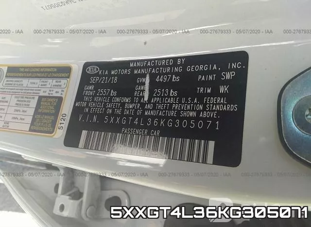 5XXGT4L36KG305071 фото 10