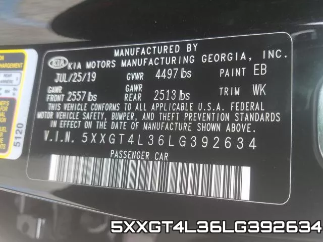 5XXGT4L36LG392634 фото 2