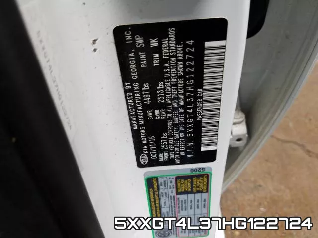 5XXGT4L37HG122724 фото 2