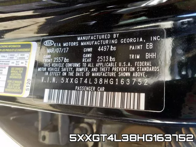 5XXGT4L38HG163752 фото 2
