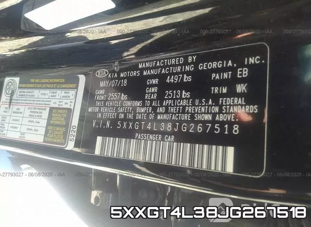 5XXGT4L38JG267518 фото 10