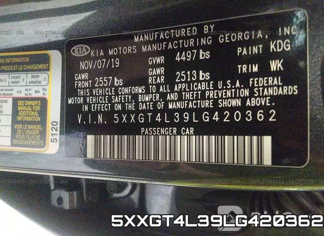 5XXGT4L39LG420362 фото 10