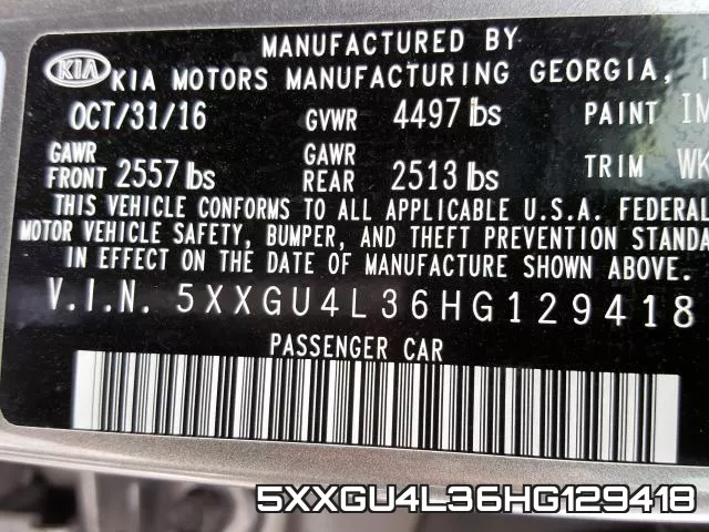 5XXGU4L36HG129418 фото 2