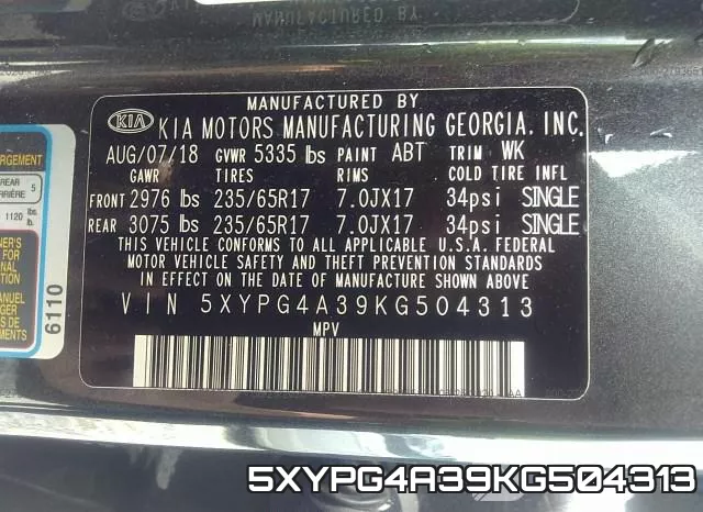 5XYPG4A39KG504313 фото 10