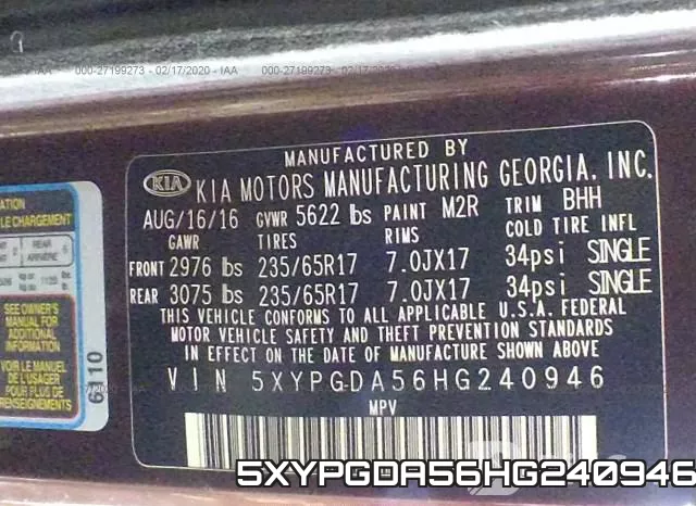 5XYPGDA56HG240946 фото 10