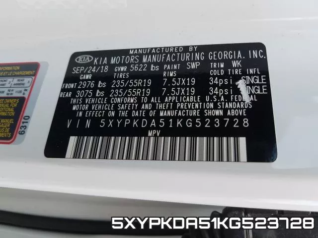 5XYPKDA51KG523728 фото 2